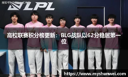 高校联赛积分榜更新:BLG战队以62分稳居第一位